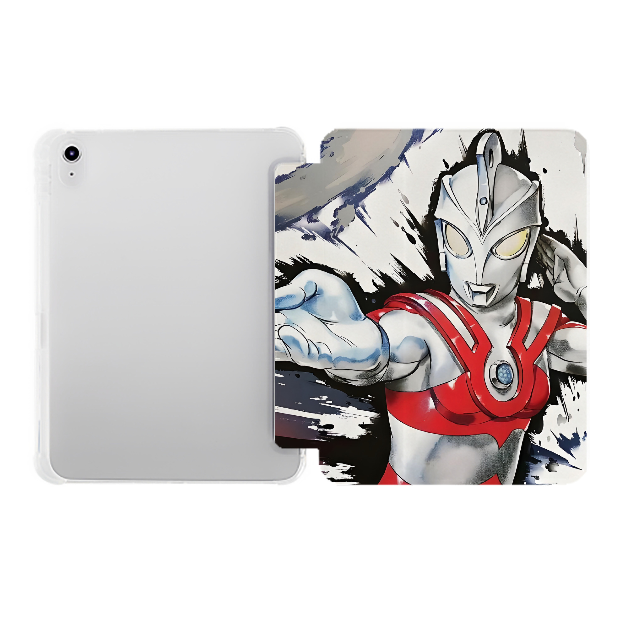（画像用） ウルトラマン Ultraman IPad ケース ペン収納付き 三つ折りスタンド PUレザー×シリコン 対応機種9.5/10.5/10.9インチ